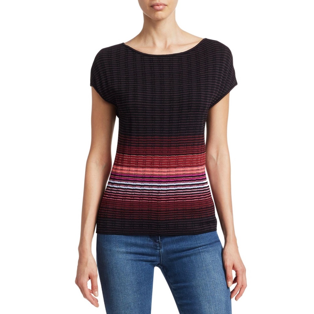 St. John Collection Engineered Ombré Rib Sweater
